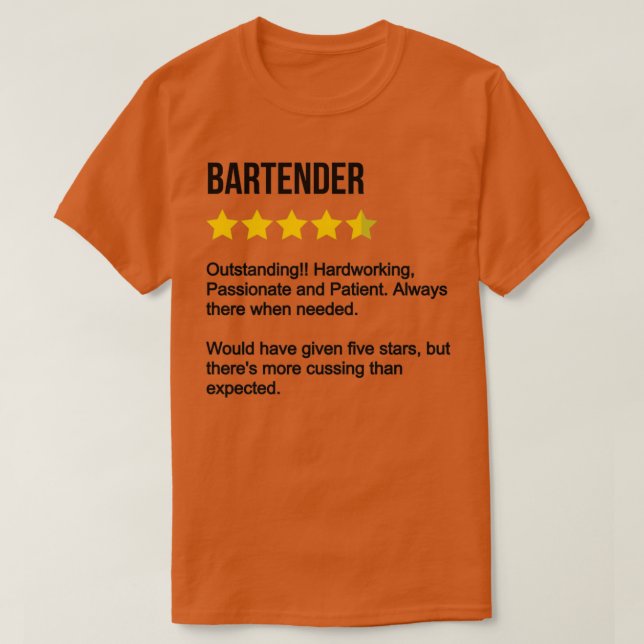 Camiseta Revisão do Bartender (Frente do Design)