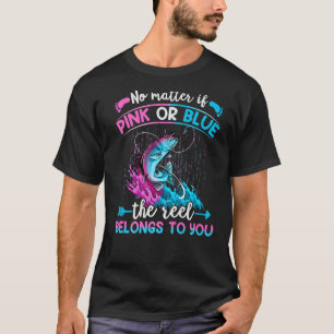 Camiseta Revisões de Gênero Rosa ou Azul para Pais de Pesca