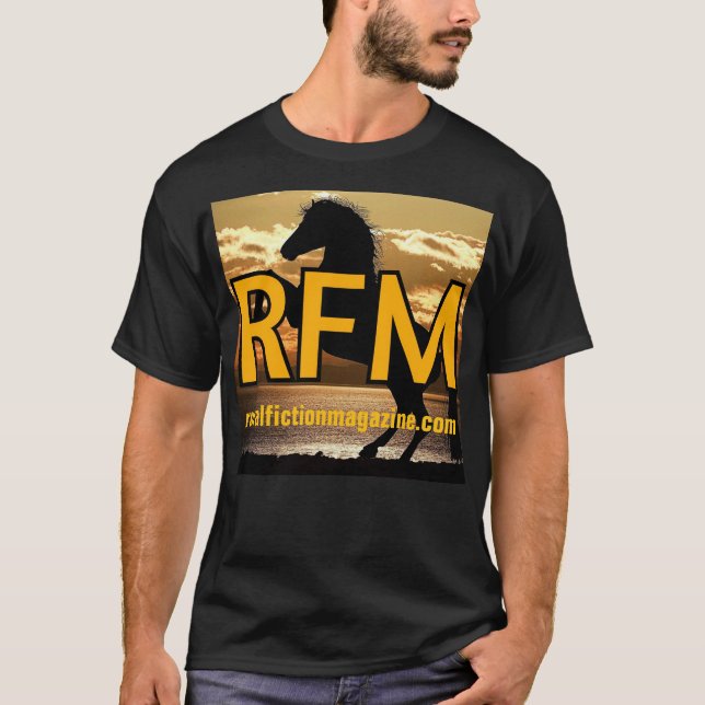 Camiseta Revista de ficção rural Cavalo e pôr do sol (Frente)