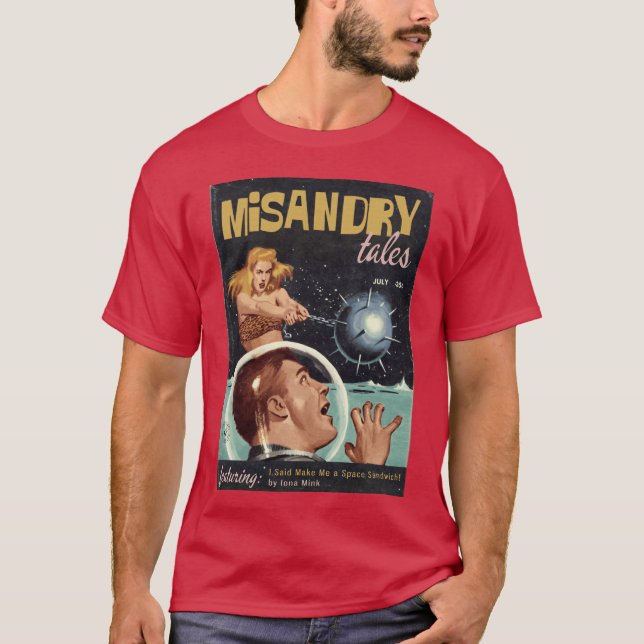 Camiseta Revista MISANDRY TALES com Make Me a Space  (Frente)