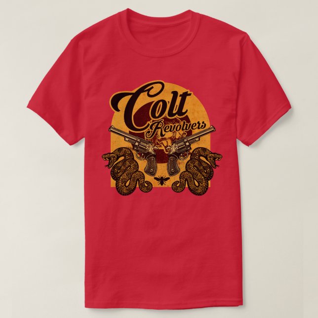 Camiseta Revólveres Armas de Fogo Vintage (Frente do Design)