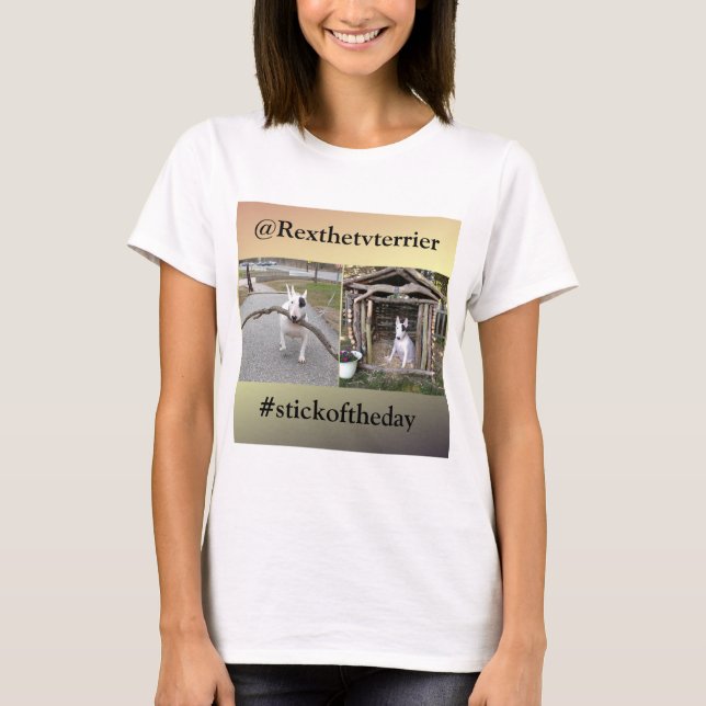 Camiseta Rex a vara da tevê Terrier do T de Rex do (Frente)