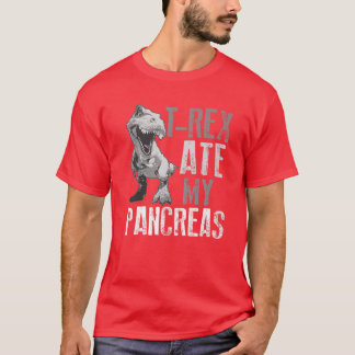 Camiseta Rex Ate My Pancreas | Amantes do Dinossauro Diabet
