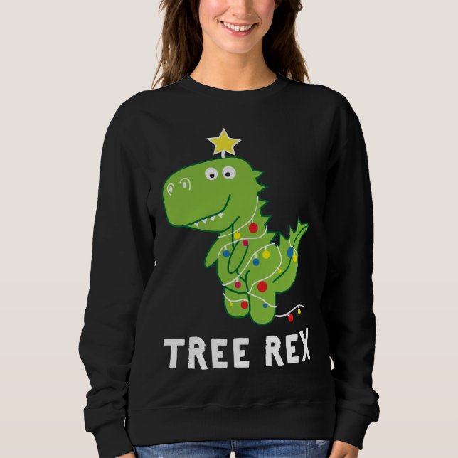 Camiseta Rex da árvore. Pun Funny Dinossaur Christmas Paja (Frente)