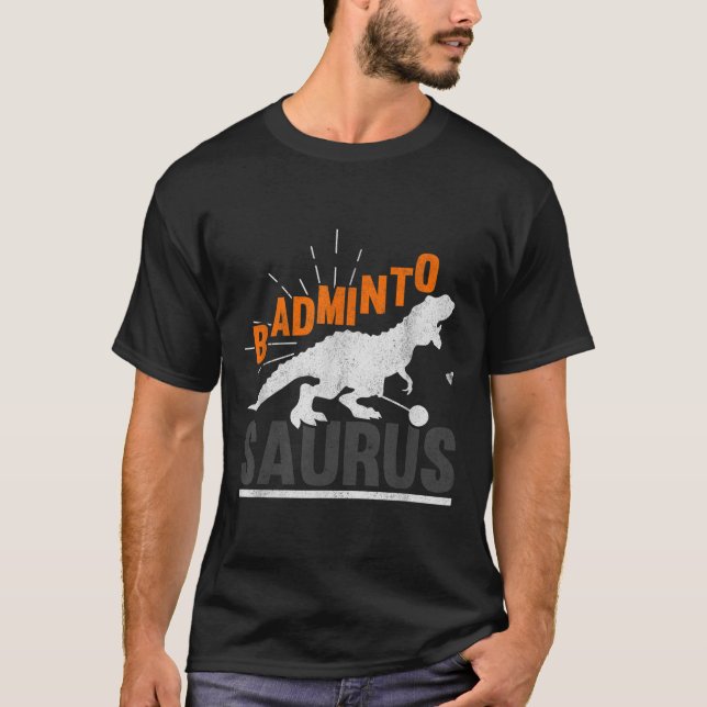 Camiseta Rex de Saurus de Badminto Passaro Dinossauro de Ba (Frente)
