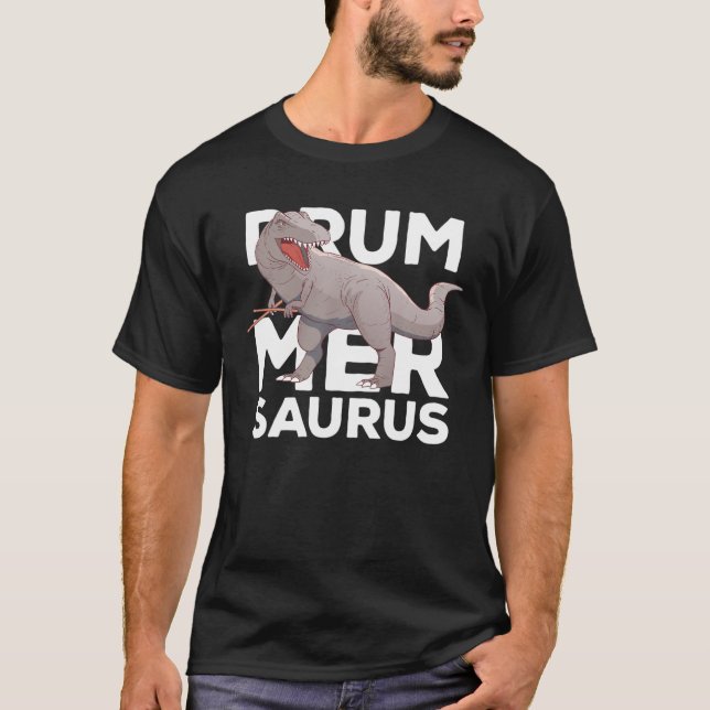 Camiseta Rex Drummersaurus Drummer Drummer Boys Drummer Gir (Frente)