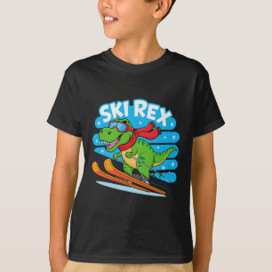Camiseta Rex Esquiando Divertido Design de Esportes de Inve