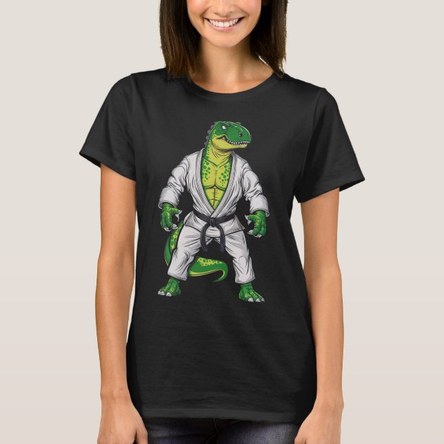 Camiseta Rex Martial Arts Dinossaur Jiu-jitsu Bjj Karate (Frente)