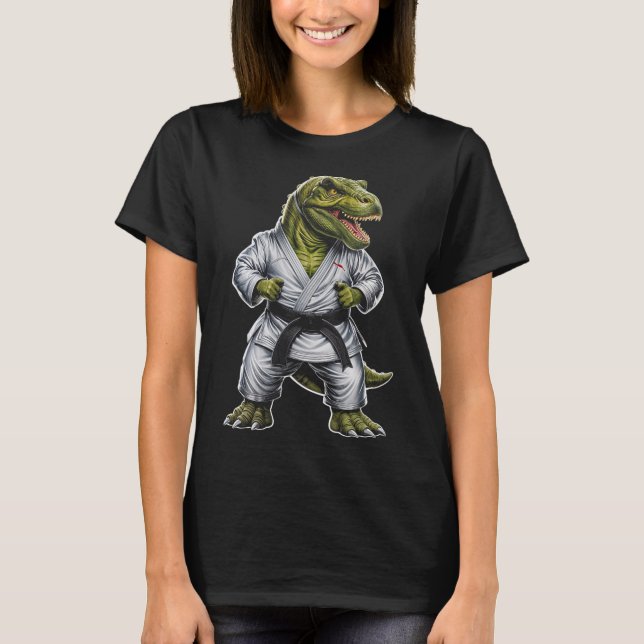 Camiseta Rex Martial Arts Dinossaur Karate Jiu-jitsu Ninja (Frente)