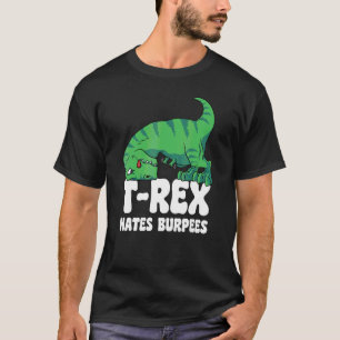 Camiseta Rex Odeia Burpees Calções de Academia Braços Curto