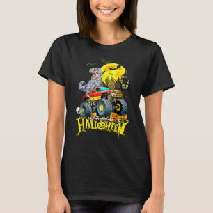 Camiseta Rex Saurus Andando Monstro Caminhão Feliz Hallowee