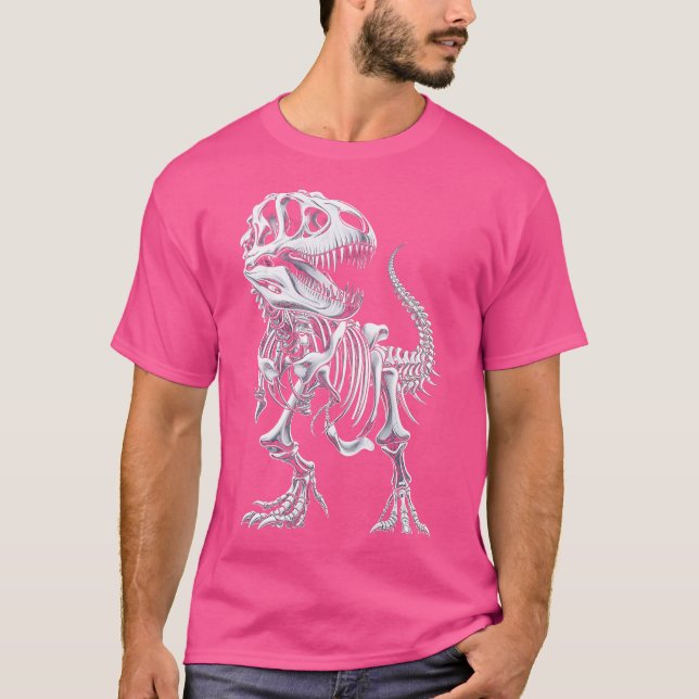 Camiseta Rex Skeleton Dinossaur Bones Paleo Dinossauros Fós (Frente)