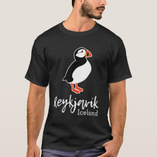 Camiseta Reykjavik Islândia Com Pássaro Puffin