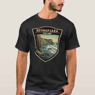 Camiseta Reynisfjara Beach Islândia Viagem Art Vintage