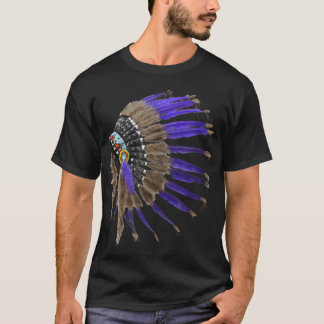 Camiseta Rez Nativo Americano Penas do Crânio de Buffalo In
