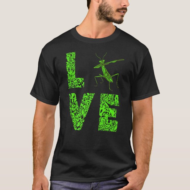 Camiseta Rezando Mantis Amor Inseto do Inseto Verde Leopard (Frente)