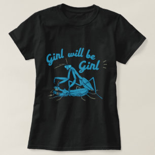 Camiseta Rezando Mantis Design com Letra Negra