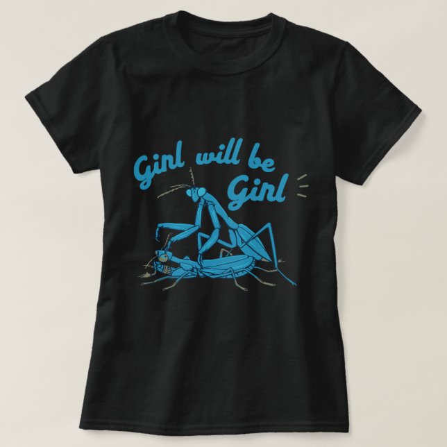 Camiseta Rezando Mantis Design com Letra Negra (Frente do Design)