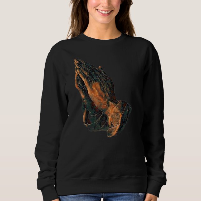 Camiseta Rezando Mãos Amém Jesus (Frente)