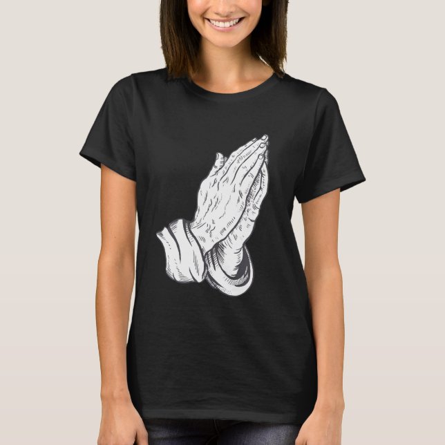 Camiseta Rezando Mãos de Jesus (Frente)