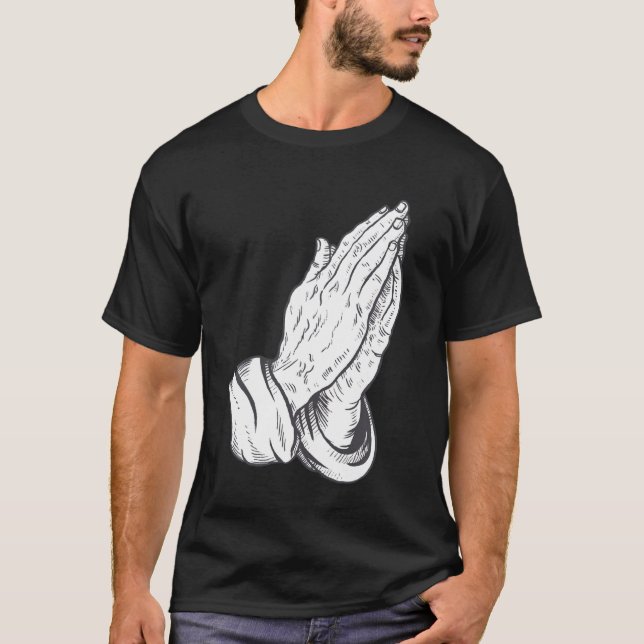 Camiseta Rezando Mãos de Jesus (Frente)