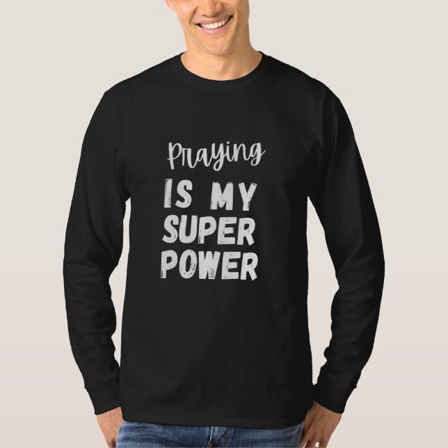 Camiseta Rezar é o meu super poder (Frente)