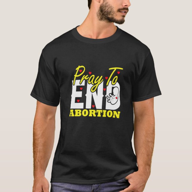 Camiseta Rezar Para Acabar Com O Aborto Por Matéria De Vida (Frente)