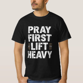 Camiseta Rezar Primeiro Levantar Pesado – Mo de Fi