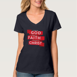 Camiseta Reze A Criança De Deus Uma Mulher De Fé Um Guerrei