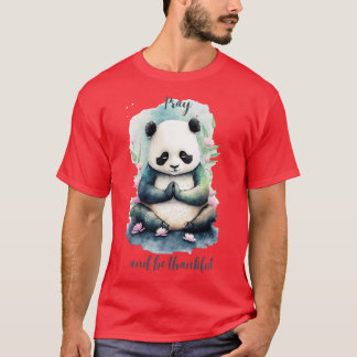 Camiseta Reze e seja grato ioga panda