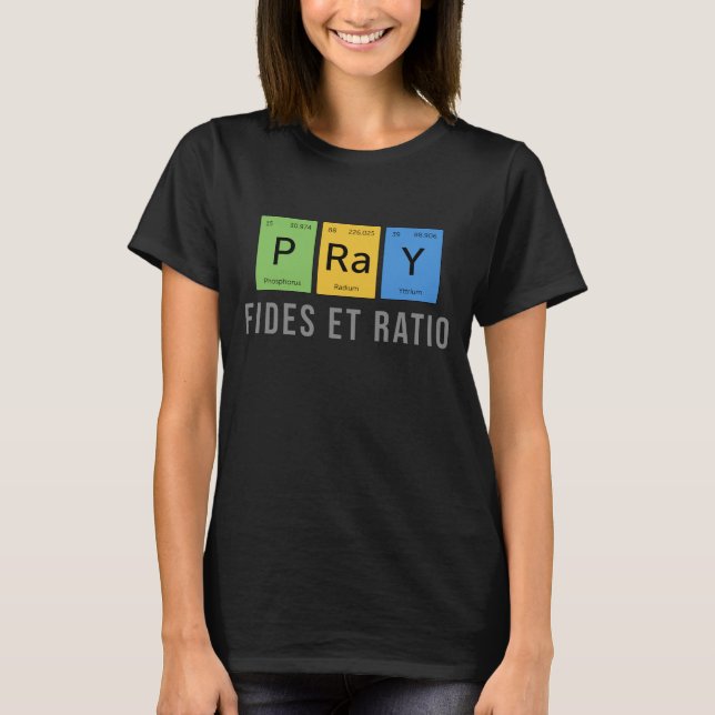 Camiseta Reze — Fides et Ratio (Fé e Razão) (Frente)
