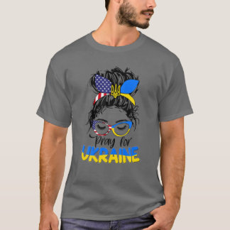 Camiseta Reze Pela Ucrânia, Mulheres Mensageiras Bun EUA Uk