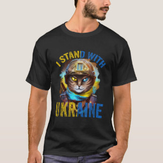 Camiseta Reze Pelo Apoio ao Soldado Gato Ucraniano Fique Co