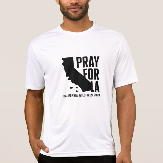 Camiseta Reze pelo incêndio selvagem de LA California 2025 (Frente)