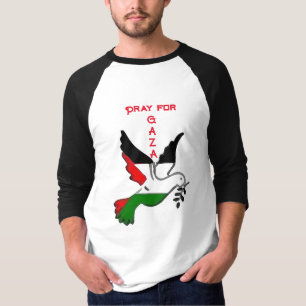 Camiseta Reze por Gaza Unisex Ragland