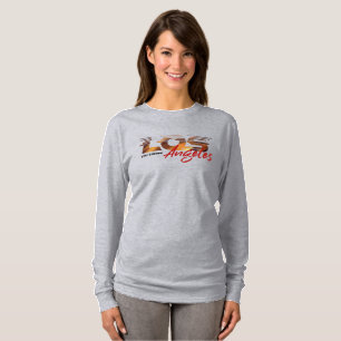 Camiseta Reze por Los Angeles Manga Longa Feminina