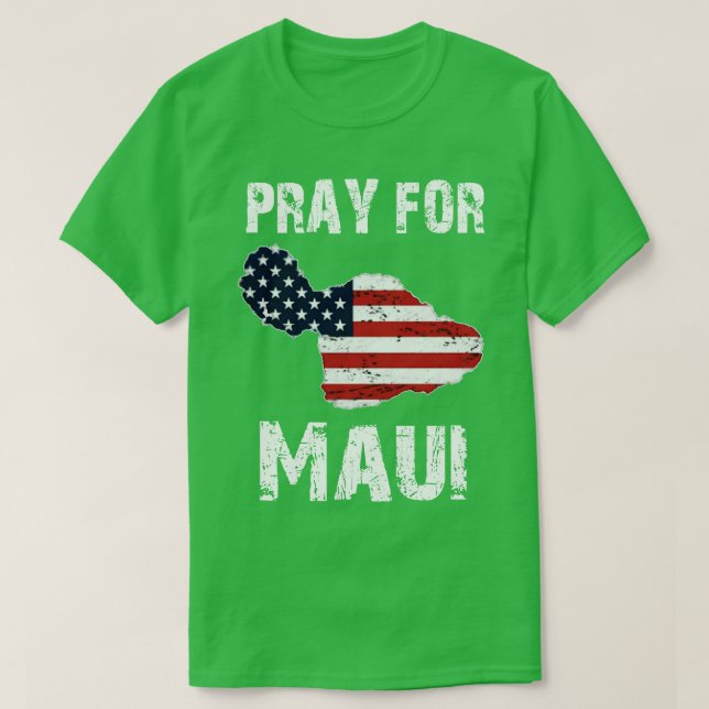 Camiseta Reze por Maui Hawaii Wildflower Support America Fl (Frente do Design)