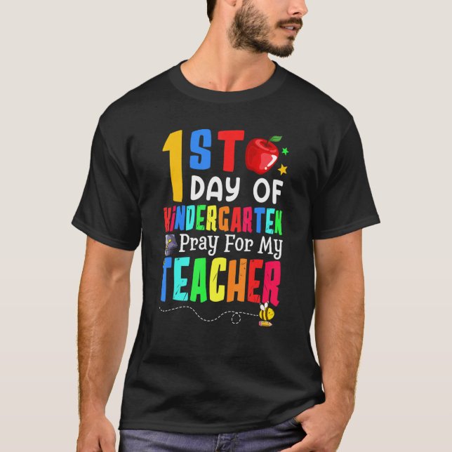 Camiseta Reze por meu professor Estou pronto para o jardim  (Frente)
