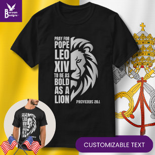 Camiseta Reze por POPE LEO Negrito Como Lion Católico