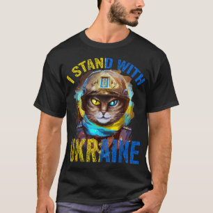 Camiseta Reze Por Suporte Para O Soldado De Gato Ucraniano