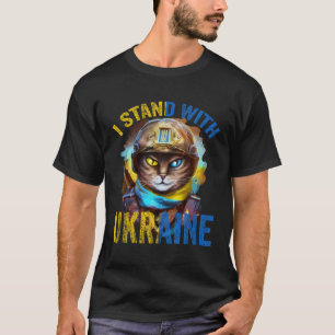 Camiseta Reze Por Suporte Para O Soldado De Gato Ucraniano 