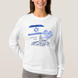Camiseta Rezo por Israel Eu apoio Israel. Paz Mundial