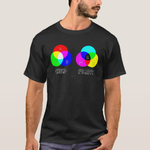 Camiseta RGB vs CMYK Web vs Impressão Color Models Graphic