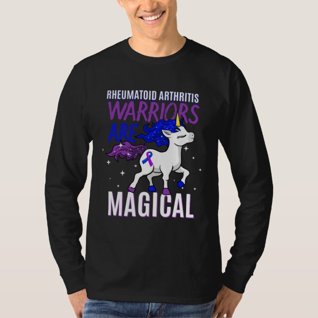 Camiseta Rheumatoid Arthritis Warrior Magical Unicorn Purpl (Frente)