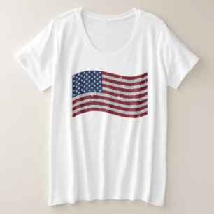 Camiseta Rhinestone US Flag Ilustração - Patriótico