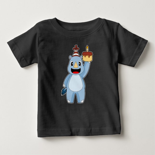 Camiseta Rhino Birthday Candle Cake (Frente)