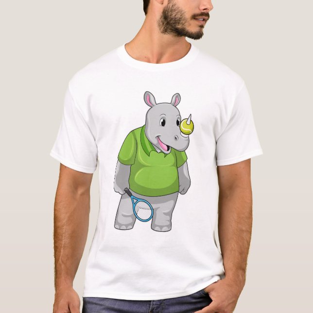 Camiseta Rhino em Tênis com Tênis de bola (Frente)