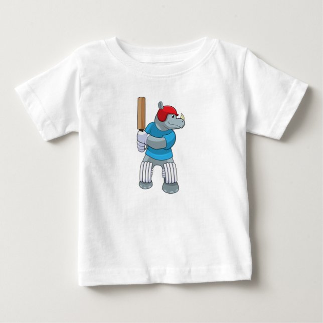 Camiseta Rhino no Cricket com morcego de Cricket (Frente)