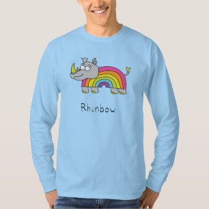 Camiseta Rhino Rainbow Funny Cute Kids Rhinoceronte