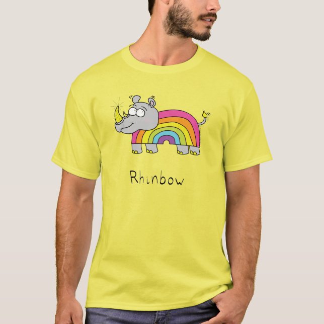 Camiseta Rhino Rainbow Funny Kids (Frente)